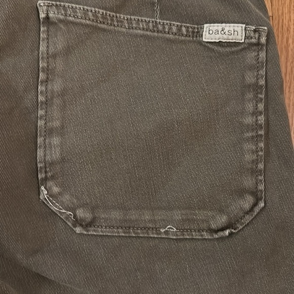 Ba&sh sz 26 skinny jeans moss green ankle C Sally good pre owned thread loose - Picture 5 of 7
